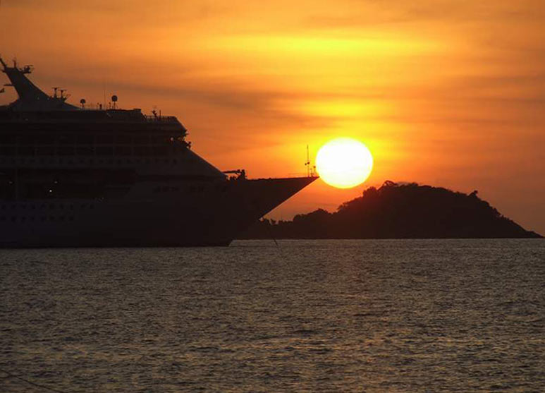 Ocean Liner from Singapore in Patong Bay