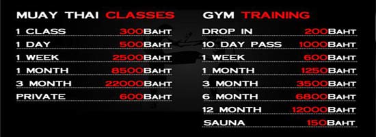 Patong Gymnasium Membership rates