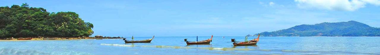 Phuket Beach looking towards Patong bay during high season